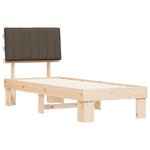 vidaXL Cadre de lit avec tête de lit rembourrée Taupe 80 x 200 cm