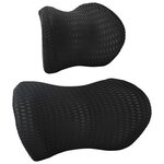 vidaXL Ensemble de Oreillers avec oreiller 2 Pièces Noir Maille 4D