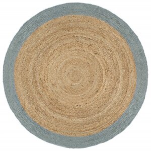 vidaXL Tapis fait à la main Jute avec bord vert olive 240 cm