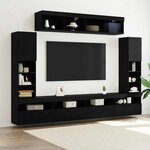 vidaXL Ensemble de meuble TV mural 6 Pièces Chêne noir 30.5 x 30 x 102 cm