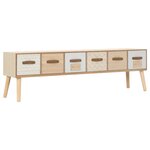 vidaXL Meuble TV avec 6 tiroirs 130x30x40 cm Bois de pin massif