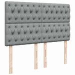 vidaXL Sommier à lattes de lit avec matelas Gris clair 140x200cm Tissu