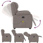 vidaXL Fauteuil de massage inclinable Taupe Tissu