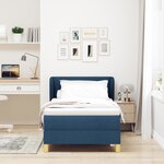 Lit Box Spring vidaXL avec Matelas Bleu 90x190 cm en Tissu
