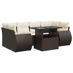 vidaXL Salon de jardin avec coussins 7 Pièces marron résine tressée