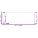 vidaXL Auvent latéral rétractable de patio 220x600 cm Crème