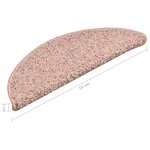vidaXL Tapis de marches d'escalier 15 Pièces Rose clair 56x17x3 cm