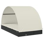 vidaXL Transat 2 places avec toit rond noir 211x112x140 cm