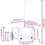 vidaXL Remorque de vélo noir et gris 45 kg fer