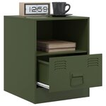 vidaXL Tables de chevet 2 Pièces vert olive 34 5x39x44 cm acier