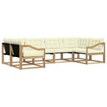 vidaXL Ensemble de canapés d'extérieur 6 pc Blanc et crème