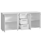 Buffet bas - Blanc mat - 4 portes 3 tiroirs - L 179 x P 42 x H 74,5 cm