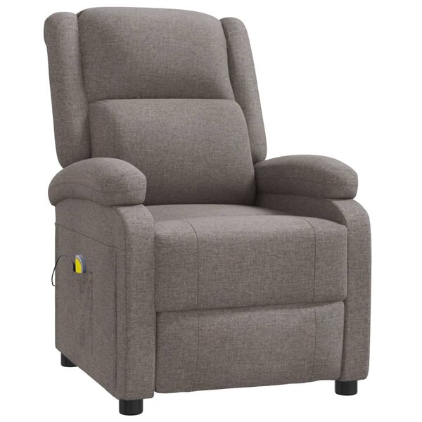 vidaXL Fauteuil de massage Taupe Tissu