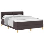 vidaXL Lit à ressorts avec matelas Marron foncé 200 x 140 cm tissu