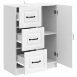 vidaXL Buffet Blanc brillant 66 x 34 5 x 87 cm Bois d'ingénierie
