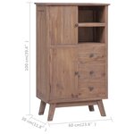 vidaXL Buffet 60x30x100 cm Bois de teck solide