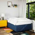 vidaXL Cadre de lit bleu 120x190 cm tissu