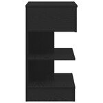 vidaXL Table de chevet 2 Pièces Noir Chêne 40x35x65 cm Bois reconstitué
