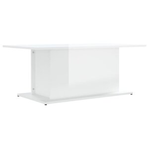 vidaXL Table basse blanc brillant 102x55 5x40 cm bois d'ingénierie