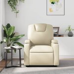 vidaXL Fauteuil inclinable Crème Similicuir