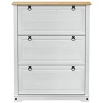 vidaXL Cabinet à chaussures Corona Blanc 99 x 32 x 122 cm Pin massif