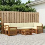 vidaXL Ensemble de canapés d'extérieur 8 pc Naturel et Crème
