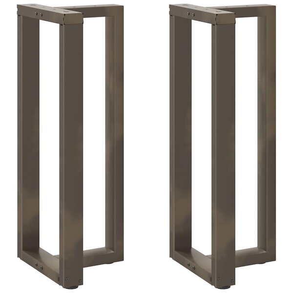 vidaXL Pieds de table de bar en forme de T  2 pièces  noir  50 x 35 x (100-101) cm  acier