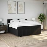 vidaXL Sommier à lattes de lit avec matelas Noir 200x200 cm Tissu