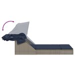 vidaXL Chaise longue double et auvent et coussins gris résine tressée