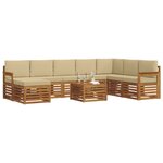 vidaXL Ensemble de canapés d'extérieur 9 Pièces Naturel et Beige