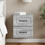 vidaXL Cabinet de chevet mural Sonoma gris 34 5 x 33 x 40 cm