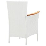 vidaXL Salon de jardin 7 Pièces résine tressée blanc
