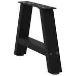 vidaXL Pieds de table basse en forme de A 2 pièces Noir 30 x (30-31) cm Acier