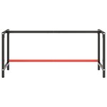 vidaXL Cadre de banc de travail Noir et rouge mat 180x57x79 cm Métal
