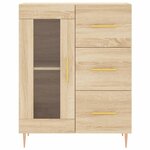 vidaXL Buffet haut Chêne sonoma 69 5x34x180 cm Bois d'ingénierie