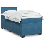 vidaXL Sommier à lattes de lit et matelas Bleu foncé 80x200 cm Velours