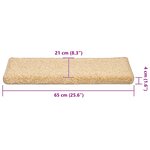 vidaXL Tapis d'escalier 30 pièces 65 x 21 x 4 cm Crème Bord rectangulaire
