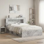 vidaXL Cabinet de Tête de Lit Gris béton Bois d’ingénierie