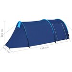 vidaXL Tente de camping 4 personnes bleu marine et bleu clair