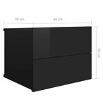 Vidaxl table de chevet noir brillant 40 x 30 x 30 cm aggloméré