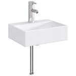 vidaXL Lavabo de salle de bains Chrome 39 x 30 5 x 12 5 cm métal