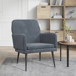 vidaXL Fauteuil Gris foncé 62x79x79 cm Velours