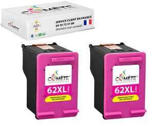 62xl - 2 cartouches compatibles hp 62 xl couleurs