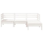 vidaXL Canapé de jardin 3 places et repose-pied blanc bois pin massif