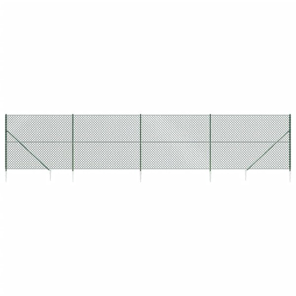 vidaXL Clôture à mailles losangées avec piquet d'ancrage vert 1 6x10 m