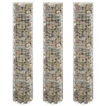 vidaXL Lit surélevé à gabion circulaire 3Pièces Acier galvanisé Ø30x150cm