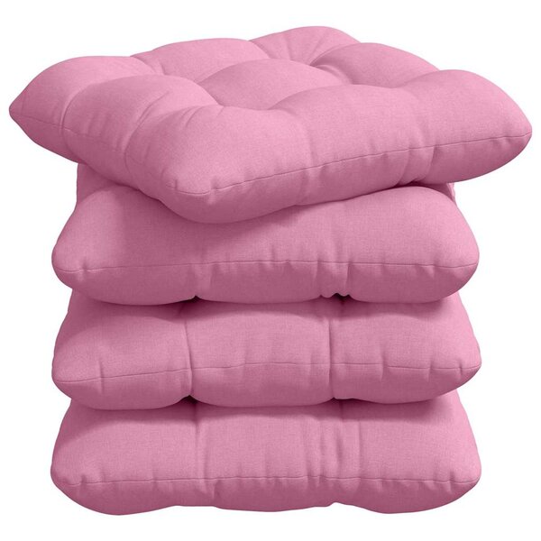 vidaXL Coussins de siège 4 Pièces Rose 45 x 45 x 12 cm tissu