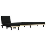 vidaXL Canapé-lit en forme de L noir 255x140x70 cm tissu