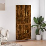 vidaXL Buffet haut Chêne fumé 69 5x34x180 cm Bois d'ingénierie