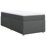 vidaXL Sommier à lattes de lit avec matelas Gris foncé 90x200 cm Tissu